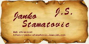 Janko Stamatović vizit kartica